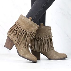 Sbicca - Sound Suede Leather Fringe Bootie